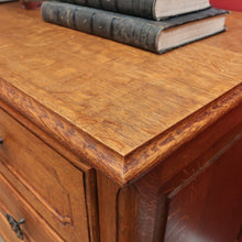 Load image into Gallery viewer, Vintage French Oak 3 Drawer Chest of Drawers with Brass Handles c1940 B12830
