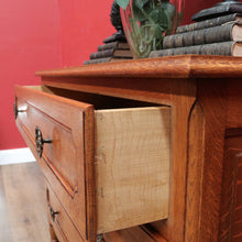 Load image into Gallery viewer, Vintage French Oak 3 Drawer Chest of Drawers with Brass Handles c1940 B12830
