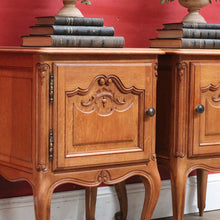 Load image into Gallery viewer, A Pair of Vintage French Oak Single Door Bedside Lamp Table Cabinets B12831
