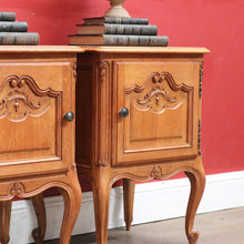 Load image into Gallery viewer, A Pair of Vintage French Oak Single Door Bedside Lamp Table Cabinets B12831

