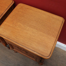 Load image into Gallery viewer, A Pair of Vintage French Oak Single Door Bedside Lamp Table Cabinets B12831
