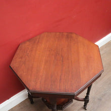 Load image into Gallery viewer, x SOLD Antique English Walnut Octagonal-shaped Lamp Side or centre Table. B12588
