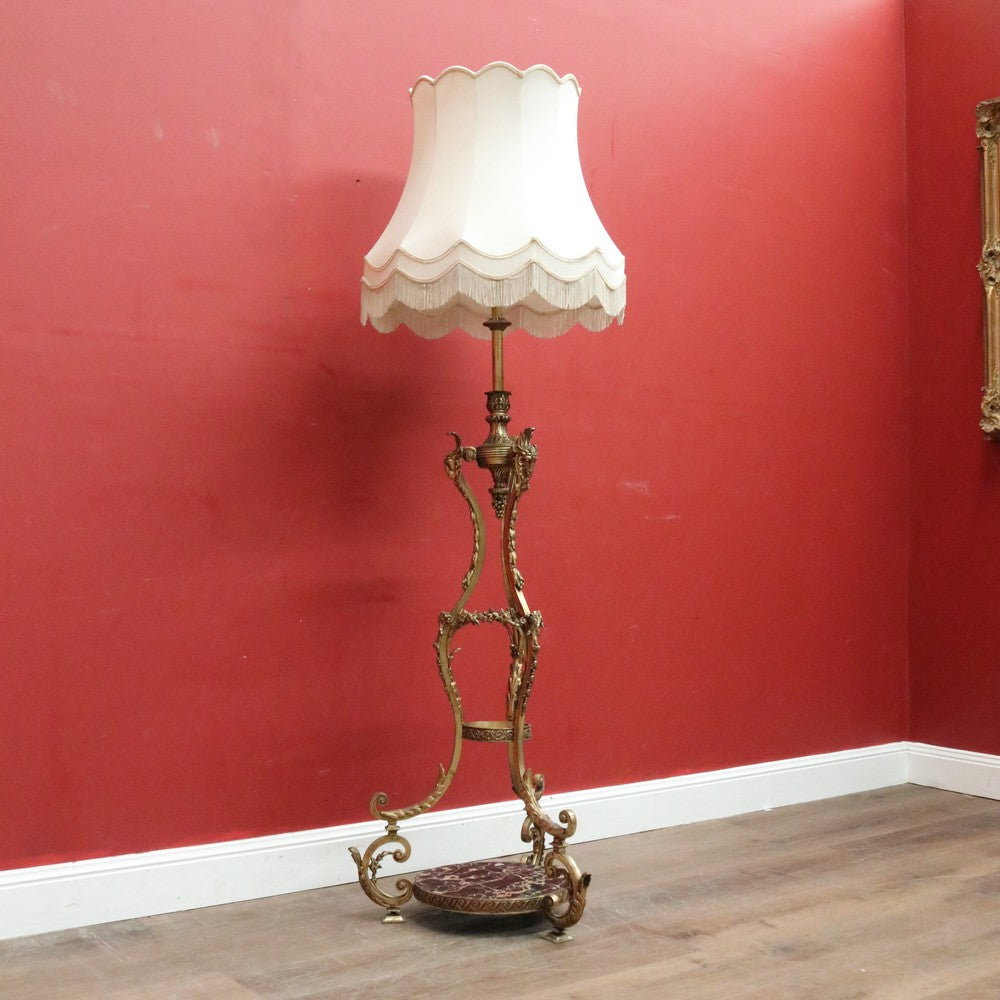 x SOLD Antique French Brass Standard Lamp or Floor Standing Lamp