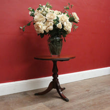 Load image into Gallery viewer, Vintage Australian Cedar Wine Table Tri-Leg Base Brass Claw Feet. B12584
