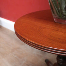 Load image into Gallery viewer, Vintage Australian Cedar Wine Table Tri-Leg Base Brass Claw Feet. B12584

