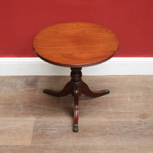 Load image into Gallery viewer, Vintage Australian Cedar Wine Table Tri-Leg Base Brass Claw Feet. B12584
