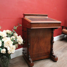 Load image into Gallery viewer, Antique English Walnut Davenport Desk with Gilt Tooled Leather Top. B12585
