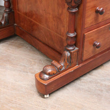 Load image into Gallery viewer, Antique English Walnut Davenport Desk with Gilt Tooled Leather Top. B12585
