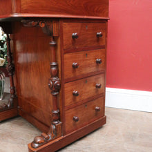 Load image into Gallery viewer, Antique English Walnut Davenport Desk with Gilt Tooled Leather Top. B12585
