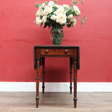 Load image into Gallery viewer, Antique English Mahogany Drop side Single Drawer Pembroke Hall Table B13002
