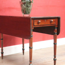 Load image into Gallery viewer, Antique English Mahogany Drop side Single Drawer Pembroke Hall Table B13002

