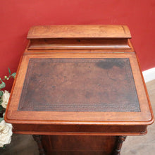 Load image into Gallery viewer, Antique English Walnut Davenport Desk with Gilt Tooled Leather Top. B12585
