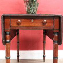 Load image into Gallery viewer, Antique English Mahogany Drop side Single Drawer Pembroke Hall Table B13002
