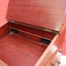 Load image into Gallery viewer, Antique English Walnut Davenport Desk with Gilt Tooled Leather Top. B12585
