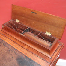 Load image into Gallery viewer, Antique English Walnut Davenport Desk with Gilt Tooled Leather Top. B12585
