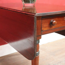 Load image into Gallery viewer, Antique English Mahogany Drop side Single Drawer Pembroke Hall Table B13002
