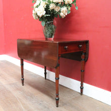 Load image into Gallery viewer, Antique English Mahogany Drop side Single Drawer Pembroke Hall Table B13002
