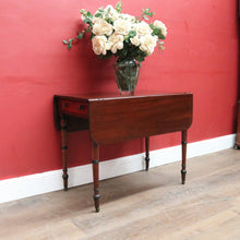 Load image into Gallery viewer, Antique English Mahogany Drop side Single Drawer Pembroke Hall Table B13002
