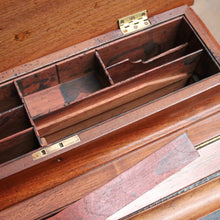 Load image into Gallery viewer, Antique English Walnut Davenport Desk with Gilt Tooled Leather Top. B12585
