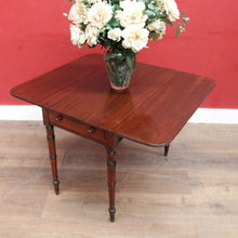 Load image into Gallery viewer, Antique English Mahogany Drop side Single Drawer Pembroke Hall Table B13002
