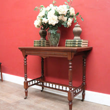 Load image into Gallery viewer, Antique English Walnut Hall Table or Card Table with Gilt Tooled Games Surface. B12586
