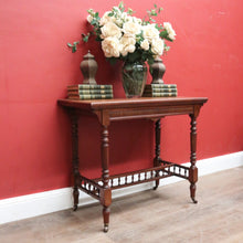 Load image into Gallery viewer, Antique English Walnut Hall Table or Card Table with Gilt Tooled Games Surface. B12586
