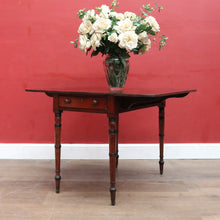 Load image into Gallery viewer, Antique English Mahogany Drop side Single Drawer Pembroke Hall Table B13002
