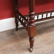 Load image into Gallery viewer, Antique English Walnut Hall Table or Card Table with Gilt Tooled Games Surface. B12586

