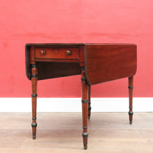 Load image into Gallery viewer, Antique English Mahogany Drop side Single Drawer Pembroke Hall Table B13002
