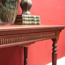 Load image into Gallery viewer, Antique English Walnut Hall Table or Card Table with Gilt Tooled Games Surface. B12586
