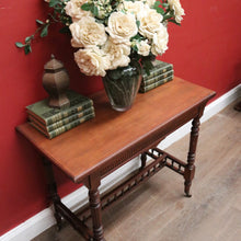 Load image into Gallery viewer, Antique English Walnut Hall Table or Card Table with Gilt Tooled Games Surface. B12586
