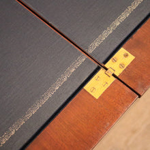 Load image into Gallery viewer, Antique English Walnut Hall Table or Card Table with Gilt Tooled Games Surface. B12586
