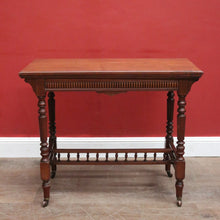 Load image into Gallery viewer, Antique English Walnut Hall Table or Card Table with Gilt Tooled Games Surface. B12586
