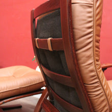 Load image into Gallery viewer, Westnofa Mid-Century Tan Leather Recliner with Footstool Norway. B12587
