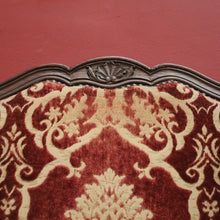 Load image into Gallery viewer, A Pair of Antique French Wing Back Armchairs with Down/Feather Cushions - Burgundy-coloured fabric. B12583. B12583
