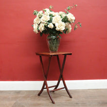 Load image into Gallery viewer, Antique English Cherrywood Folding Side Table – Painted Floral Border &amp; Centre. B12606
