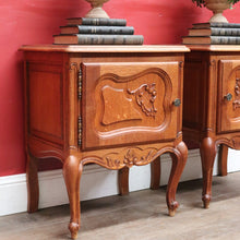 Load image into Gallery viewer, Pair of Vintage French Oak Single Door Bedside or Side Lamp Table B13014
