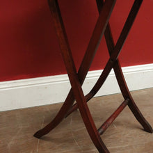 Load image into Gallery viewer, Antique English Cherrywood Folding Side Table – Painted Floral Border &amp; Centre. B12606
