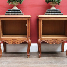 Load image into Gallery viewer, Pair of Vintage French Oak Single Door Bedside or Side Lamp Table B13014
