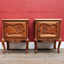 Load image into Gallery viewer, Pair of Vintage French Oak Single Door Bedside or Side Lamp Table B13014
