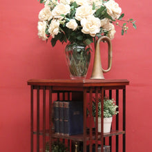 Load image into Gallery viewer, Antique English Mahogany Revolving Bookcase – 2 Tier, Inlaid Top, on Casters. B12592
