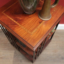 Load image into Gallery viewer, Antique English Mahogany Revolving Bookcase – 2 Tier, Inlaid Top, on Casters. B12592
