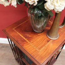 Load image into Gallery viewer, Antique English Mahogany Revolving Bookcase – 2 Tier, Inlaid Top, on Casters. B12592
