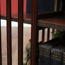 Load image into Gallery viewer, Antique English Mahogany Revolving Bookcase – 2 Tier, Inlaid Top, on Casters. B12592
