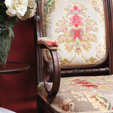 Load image into Gallery viewer, Antique French Oak 3 Seat Settee Chaise Upholstered Palour Lounge B13012
