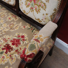 Load image into Gallery viewer, Antique French Oak 3 Seat Settee Chaise Upholstered Palour Lounge B13012
