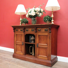 Load image into Gallery viewer, Antique Australian Blackwood &amp; Cedar Sideboard Cabinet with Drawers &amp; Shelves. B12590
