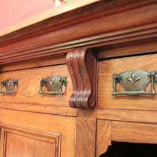 Load image into Gallery viewer, Antique Australian Blackwood &amp; Cedar Sideboard Cabinet with Drawers &amp; Shelves. B12590
