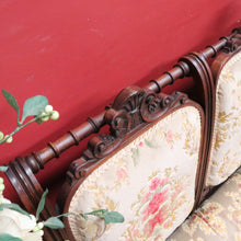 Load image into Gallery viewer, Antique French Oak 3 Seat Settee Chaise Upholstered Palour Lounge B13012
