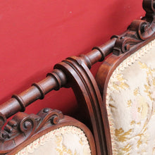 Load image into Gallery viewer, Antique French Oak 3 Seat Settee Chaise Upholstered Palour Lounge B13012
